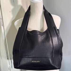 Michael Kors Black Leather Shoulder Bag Tote Style